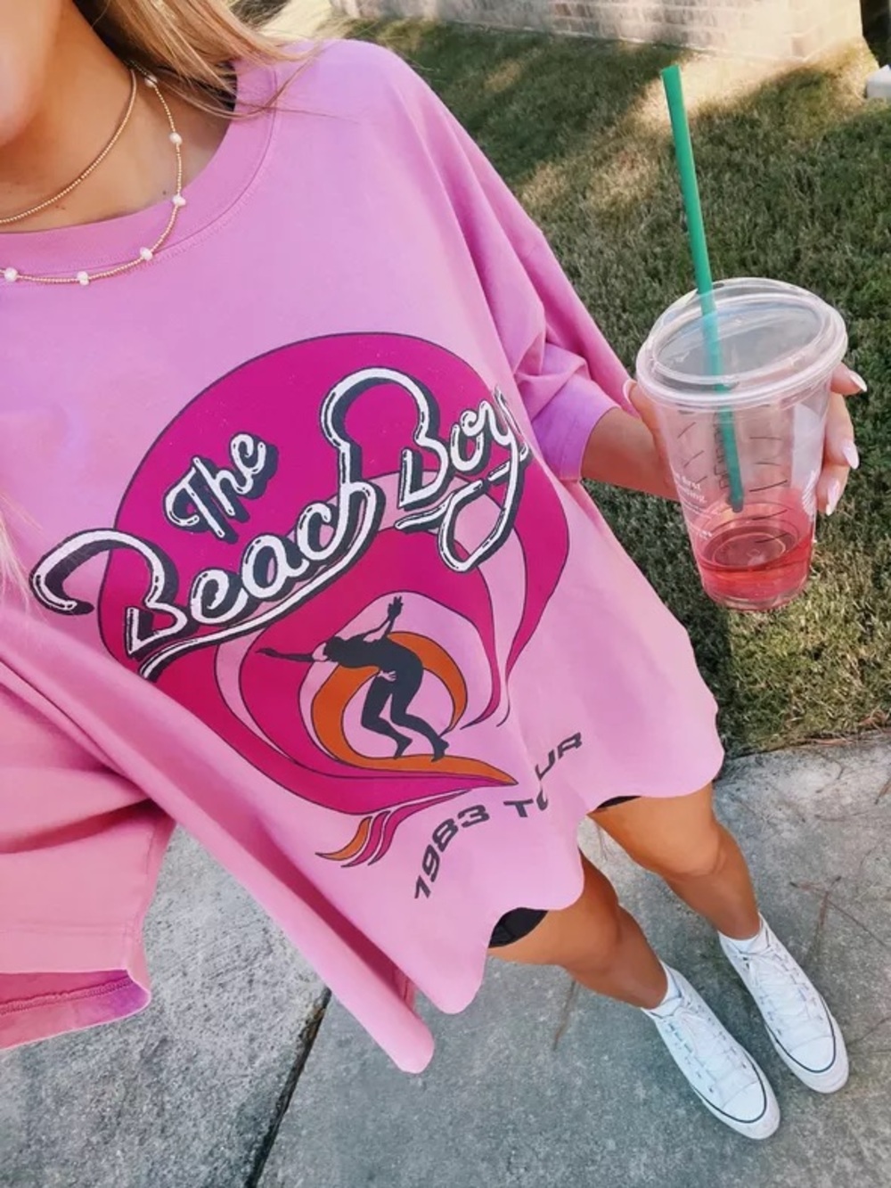 Daydreamer The Beach Boys Pink Oversized Tee